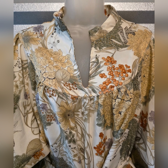 Vintage Floral Belted Kimono Dress - Picture 2 of 4